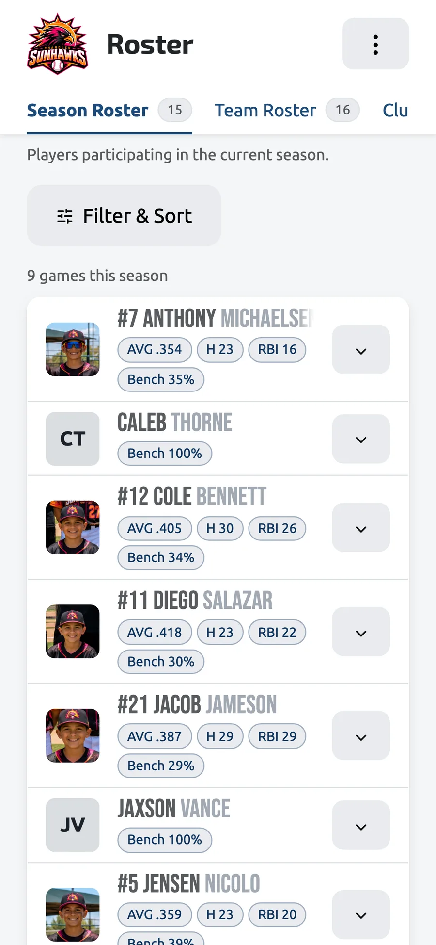 Your Roster, In Your Pocket